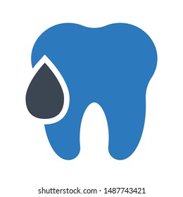 teeth blood glyph colour vector icon