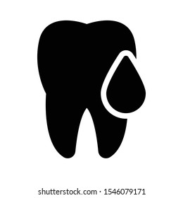 Teeth Blood Vector Glyphs Flat Icon