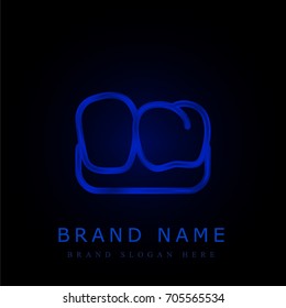 Teeth blue chromium metallic logo
