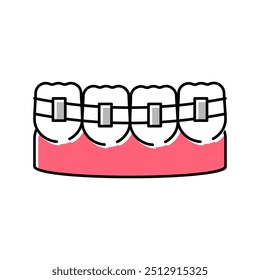 chaves de dentes ícone de cor vetor. sinais de chaves de dentes. ilustração de símbolo isolado