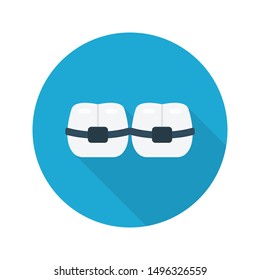 teeth braces glyph flat vector icon