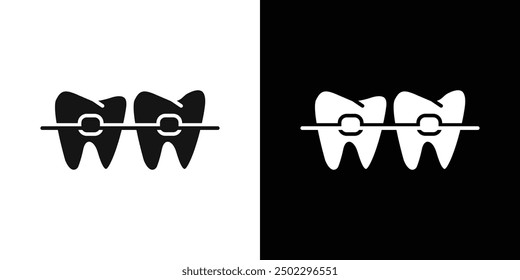 teeth Braces icon logo set vector