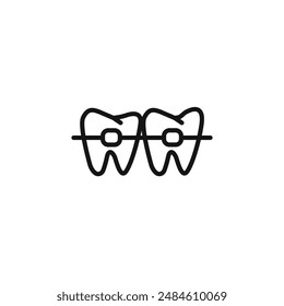 teeth Braces icon logo sign vector outline