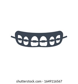 Teeth braces icon, orthodontic symbol for your web site , logo, app, UI design