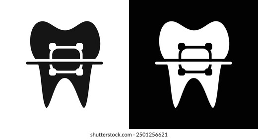 teeth Braces icon Symbol mark in filled style