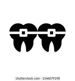 Teeth Braces Vector Glyphs Flat Icon
