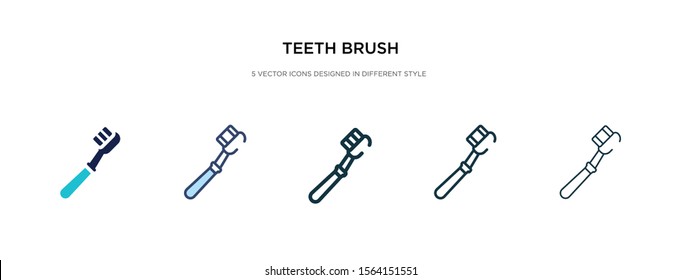 teeth brush icon in different style vector illustration. two colored and black teeth brush vector icons designed in filled, outline, line and stroke style can be used for web, mobile, ui