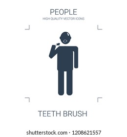 teeth brush icon. high quality filled teeth brush icon on white background. from people collection flat trendy vector teeth brush symbol. use for web and mobile