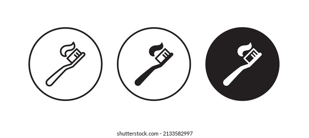 teeth brush icon, Toothbrush, Oral care, mouth hygiene symbol. Fresh breath vector, sign, symbol, logo, illustration, editable stroke, flat design style isolated on white