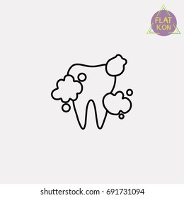 teeth brush line icon