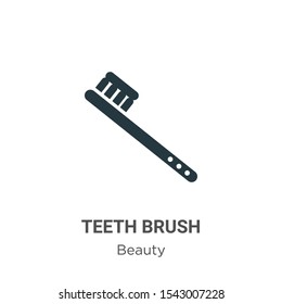 Teeth brush vector icon on white background. Flat vector teeth brush icon symbol sign from modern beauty collection for mobile concept and web apps design.