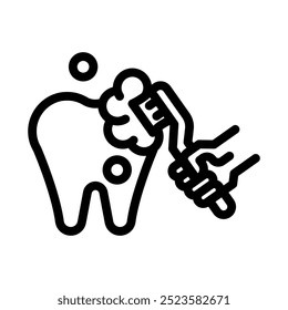 Dientes cepillado línea icono ilustración Vector gráfico. Gráfico simple del Vector de la ilustración del elemento, conveniente para el App, los Sitios web, y las presentaciones aisladas en el fondo blanco