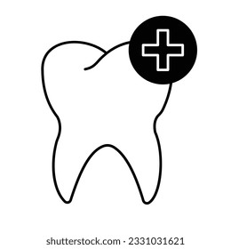 Teeth care Glyph Vector Icon that can easily edit or modify

