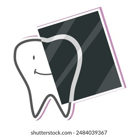 Teeth care treatment concepts. Healthy happy teeth. Vector illustration