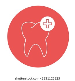 Cuidado de los dientes Icono vector con colores de fondo de moda que pueden editar o modificar fácilmente

