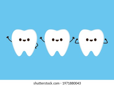 Teeth cartoon vector. Teeth character design.