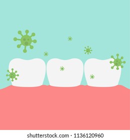 teeth cartoon vector. free space for text. wallpaper. background. dirty. disease.