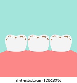 teeth cartoon vector. free space for text. wallpaper. background. dirty. disease.