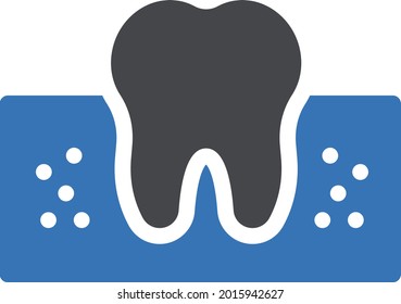 icono de color de glifo vectorial de cavidad dental