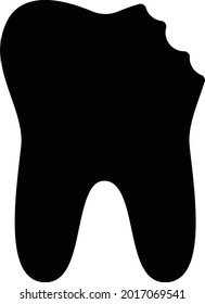 icono plano de glifo vector cavidad dental