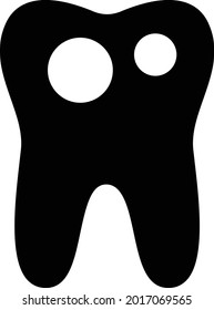 teeth cavity vector glyph flat icon