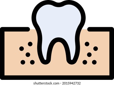 teeth cavity vector line colour icon