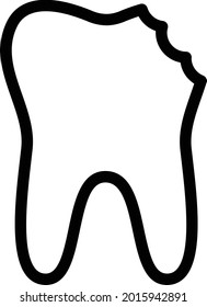 teeth cavity vector thin line icon