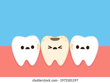 Teeth  character design. Teeth cartoon vector. dental equipment vector. Tooth cavity.