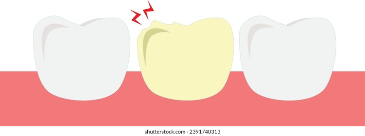 Teeth character design. dental equipment vector. Painful tooth