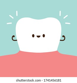 Teeth character design. free space for text. poster.