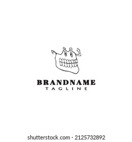 diseño de icono de personaje de dientes diseño de icono negro vector moderno