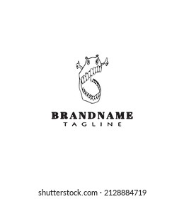 teeth character logo icon design template black modern vector