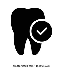 Teeth Check Vector Glyphs Flat Icon