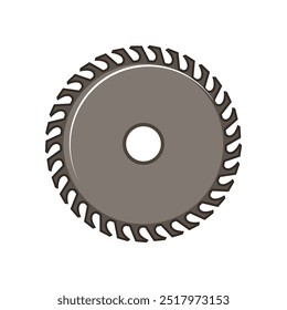 Zähne Kreissägeblatt Cartoon. Schneiden Holz, Metallcarbid, Dicke Geschwindigkeit Zähne Kreissägeblatt Zeichen. einzelne Symbol, Vektorgrafik