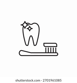 teeth clean toothbrush icon sign vector