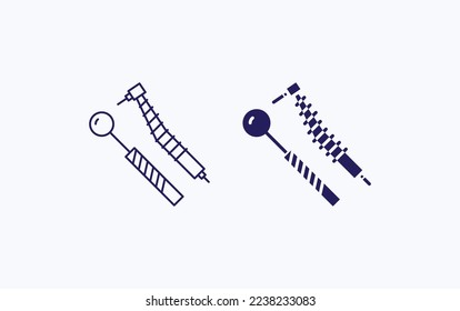 Teeth cleaning, Caries tool illustrator icon
