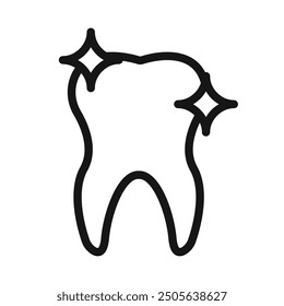 Teeth cleaning icon Black line art vector logo