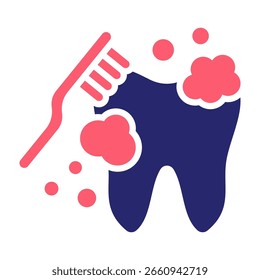 Icono de limpieza de dientes Ilustración vectorial de relleno