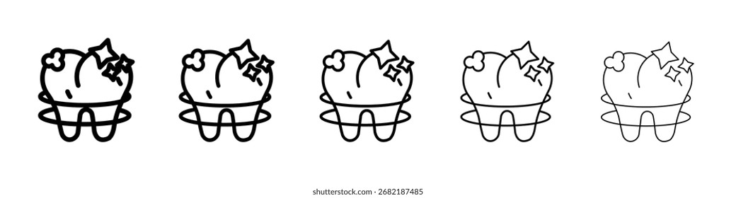 Icono de limpieza de dientes conjunto de ilustración plana logo
