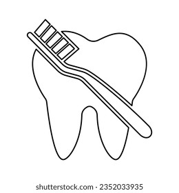 Zähne-Reinigungssymbol im Rahmenstil