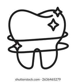 Teeth cleaning icon Thin line illustration