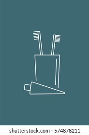 Teeth cleaning icon, Vector