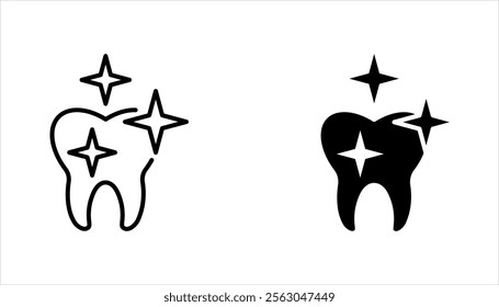 Teeth cleaning linear icon set. Professional dental care. vector illustration on white background