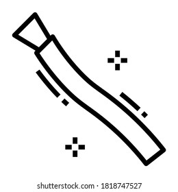 A teeth cleaning twig icon, miswak vector in line design