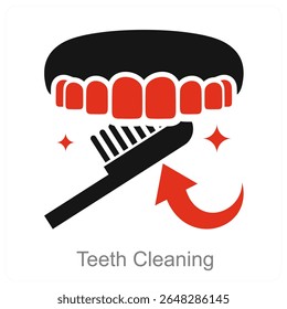 Teeth Cleaning vector icon concept design