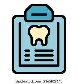 Teeth clipboard icon outline vector. Tooth gem. Dental care color flat