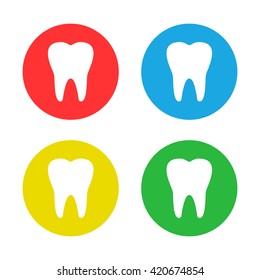 Teeth. Colored set icons. Teeth icons. Vector illustration.