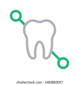 teeth colour line vector icon
