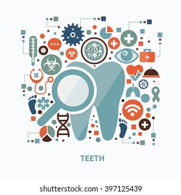 Teeth concept design on clean background,vector