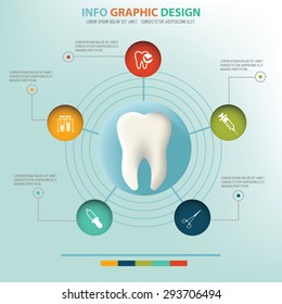 Teeth connection design info graphic design,clean vector